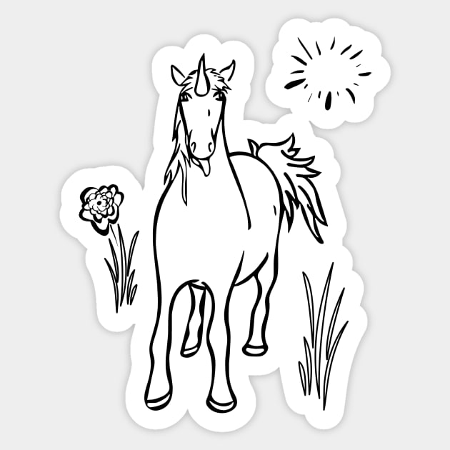 Magical Unicorn on a Sunny Day Sticker by A Magical Mess